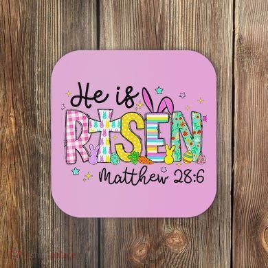 He Is Risen Jesus Christian Happy Easter Coaster