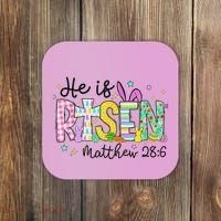 He Is Risen Jesus Christian Happy Easter Coaster thumb 0
