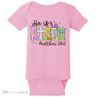 He Is Risen Jesus Christian Happy Easter Baby Bodysuit