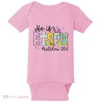 He Is Risen Jesus Christian Happy Easter Baby Bodysuit thumb 0