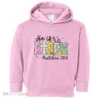 He Is Risen Jesus Christian Happy Easter Toddler Hoodie thumb 0