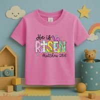 He Is Risen Jesus Christian Happy Easter Toddler T-Shirt thumb 3