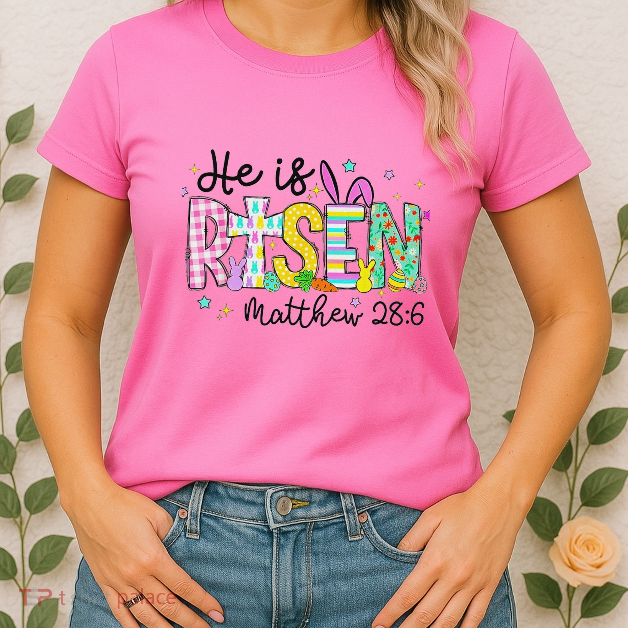 He Is Risen Jesus Christian Happy Easter Women's T-Shirt