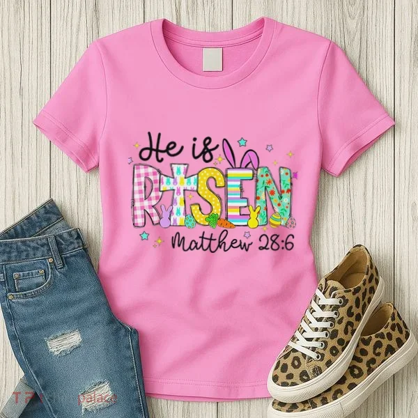 He Is Risen Jesus Christian Happy Easter Women's T-Shirt