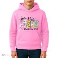 He Is Risen Jesus Christian Happy Easter Kids Hoodie thumb 4