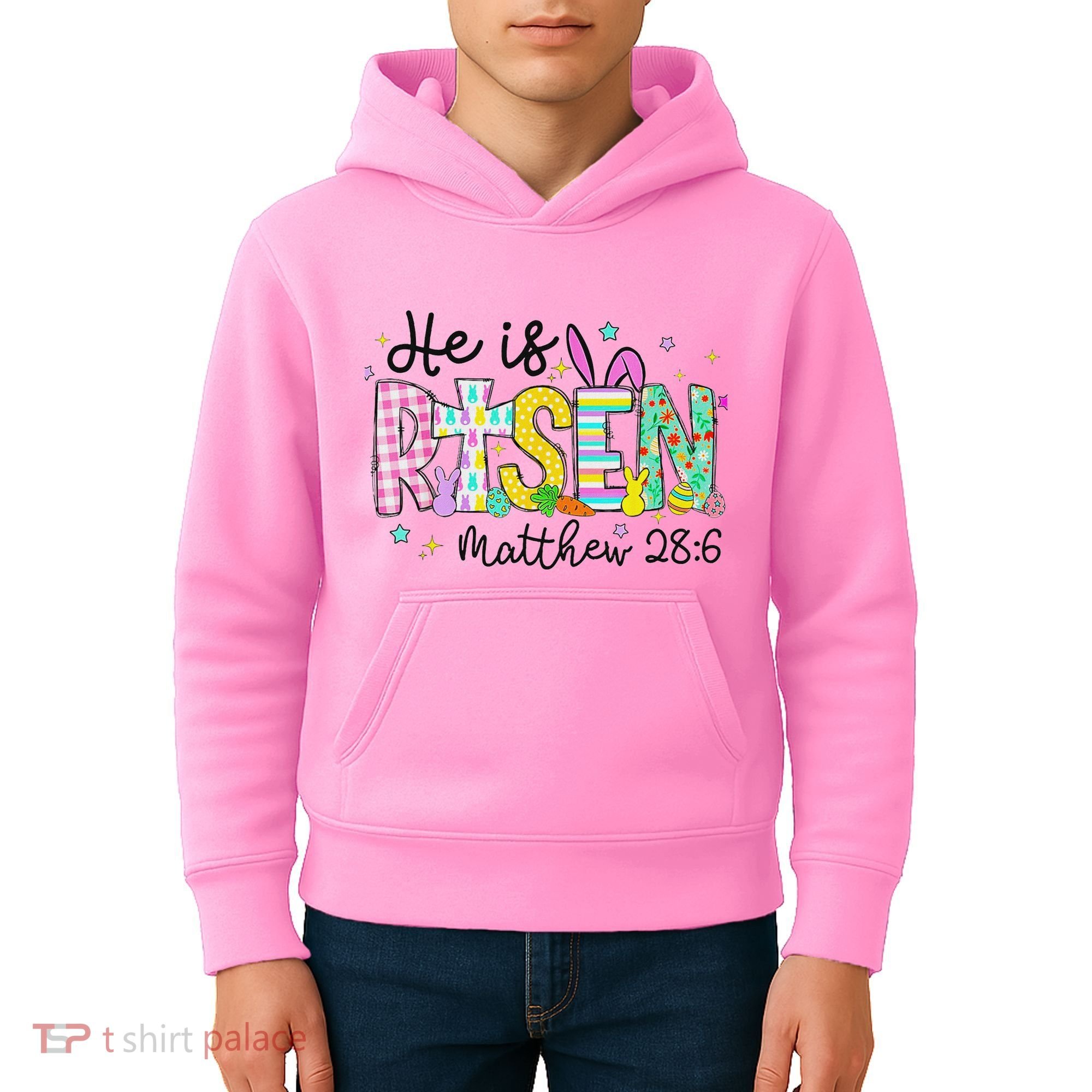He Is Risen Jesus Christian Happy Easter Kids Hoodie