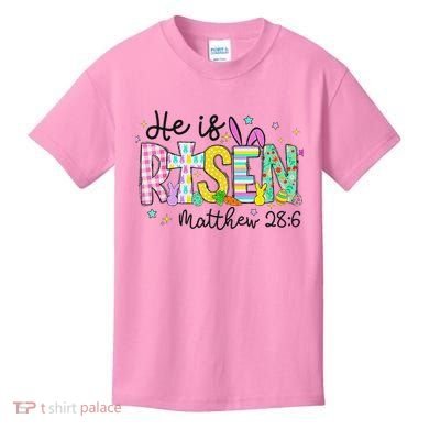He Is Risen Jesus Christian Happy Easter Kids T-Shirt