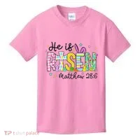 He Is Risen Jesus Christian Happy Easter Kids T-Shirt thumb 0