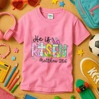 He Is Risen Jesus Christian Happy Easter Kids T-Shirt thumb 3