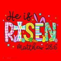 He Is Risen Jesus Christian Happy Easter Santa Hat thumb 1