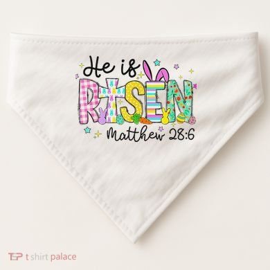 He Is Risen Jesus Christian Happy Easter USA-Made Doggie Bandana