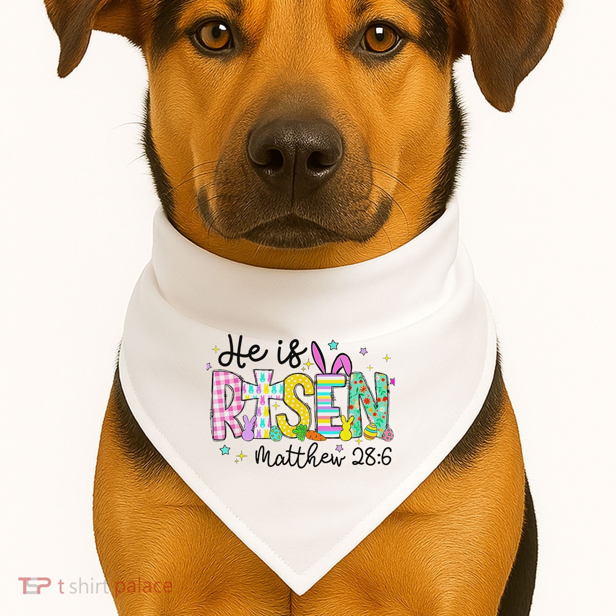 He Is Risen Jesus Christian Happy Easter USA-Made Doggie Bandana