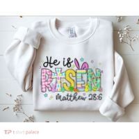 He Is Risen Jesus Christian Happy Easter Sweatshirt thumb 2
