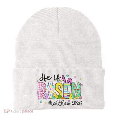 He Is Risen Jesus Christian Happy Easter Beanie