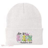 He Is Risen Jesus Christian Happy Easter Beanie thumb 0