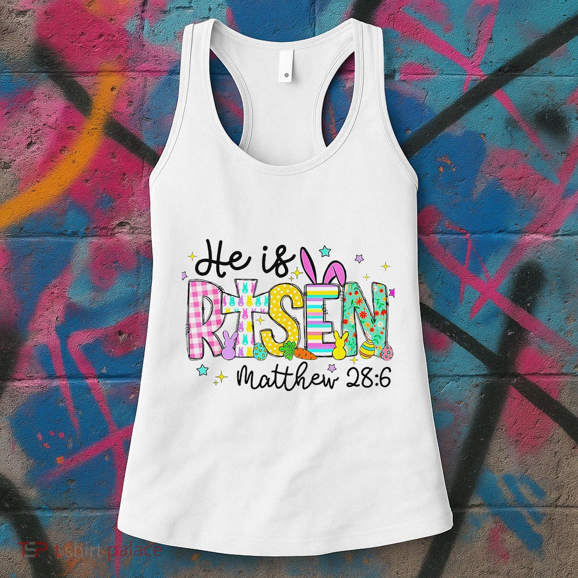 He Is Risen Jesus Christian Happy Easter Women's Tank Top