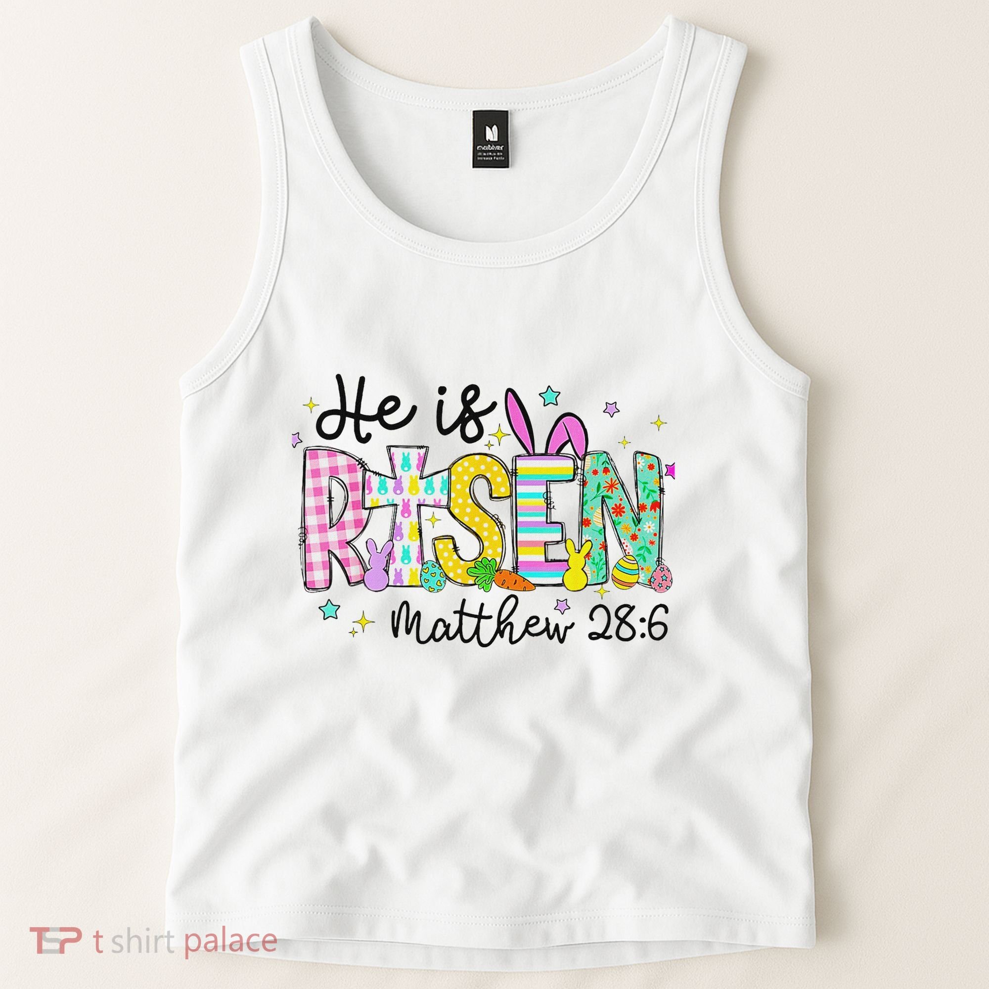 He Is Risen Jesus Christian Happy Easter Tank Top