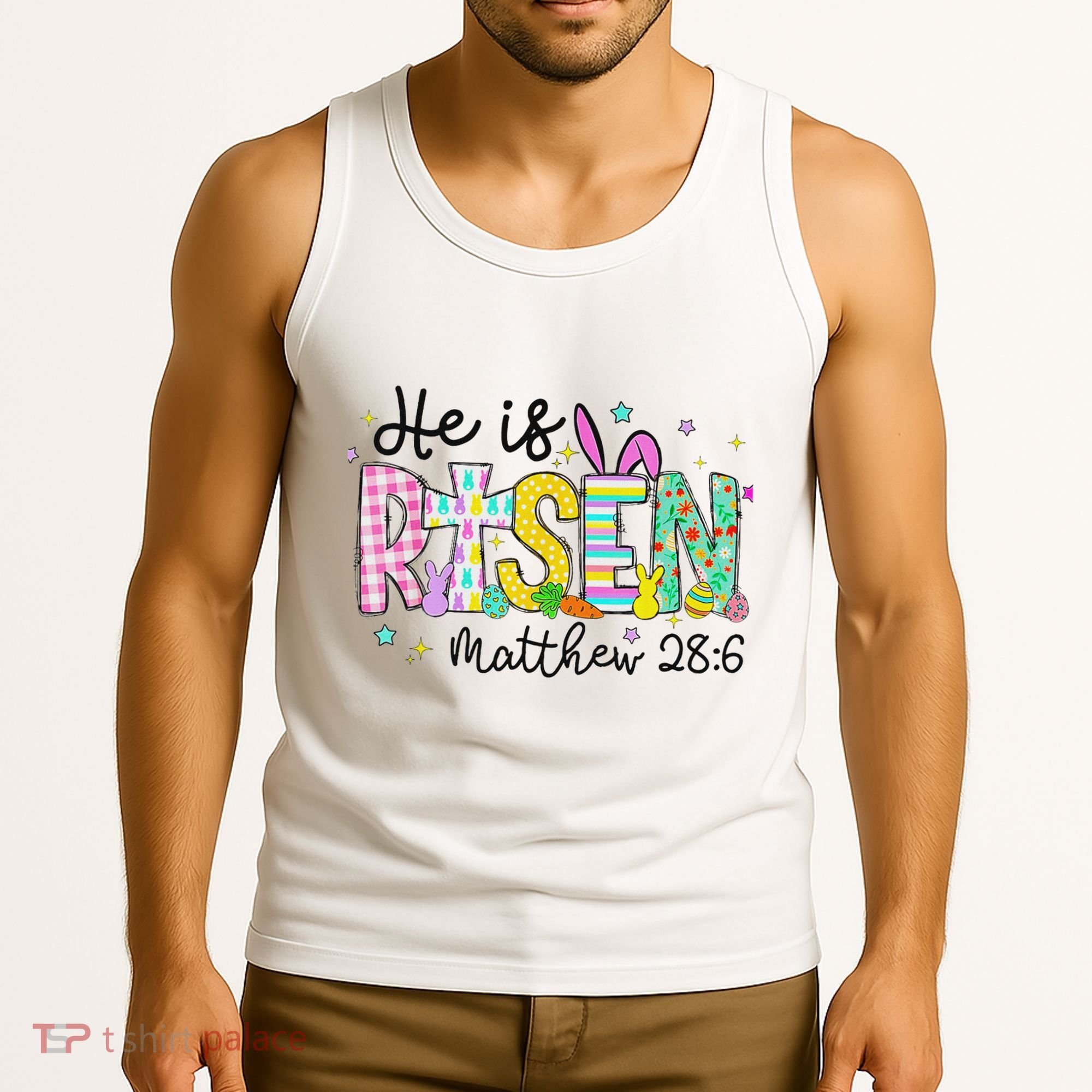 He Is Risen Jesus Christian Happy Easter Tank Top