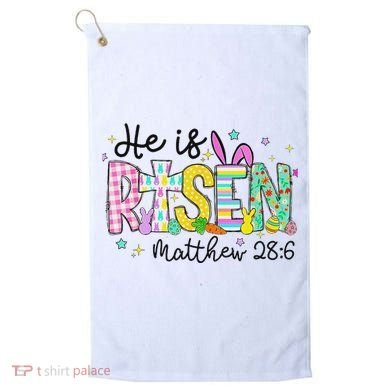 He Is Risen Jesus Christian Happy Easter Golf Towel