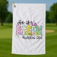 He Is Risen Jesus Christian Happy Easter Golf Towel thumb 1