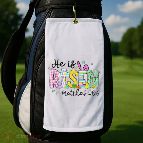 He Is Risen Jesus Christian Happy Easter Golf Towel