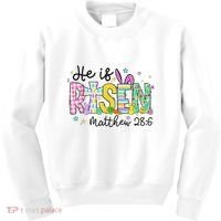 He Is Risen Jesus Christian Happy Easter Kids Sweatshirt thumb 0