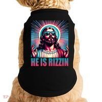 He Is Rizzin Jesus Christ Doggie Tank thumb 0