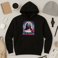 He Is Rizzin Jesus Christ Hoodie thumb 3