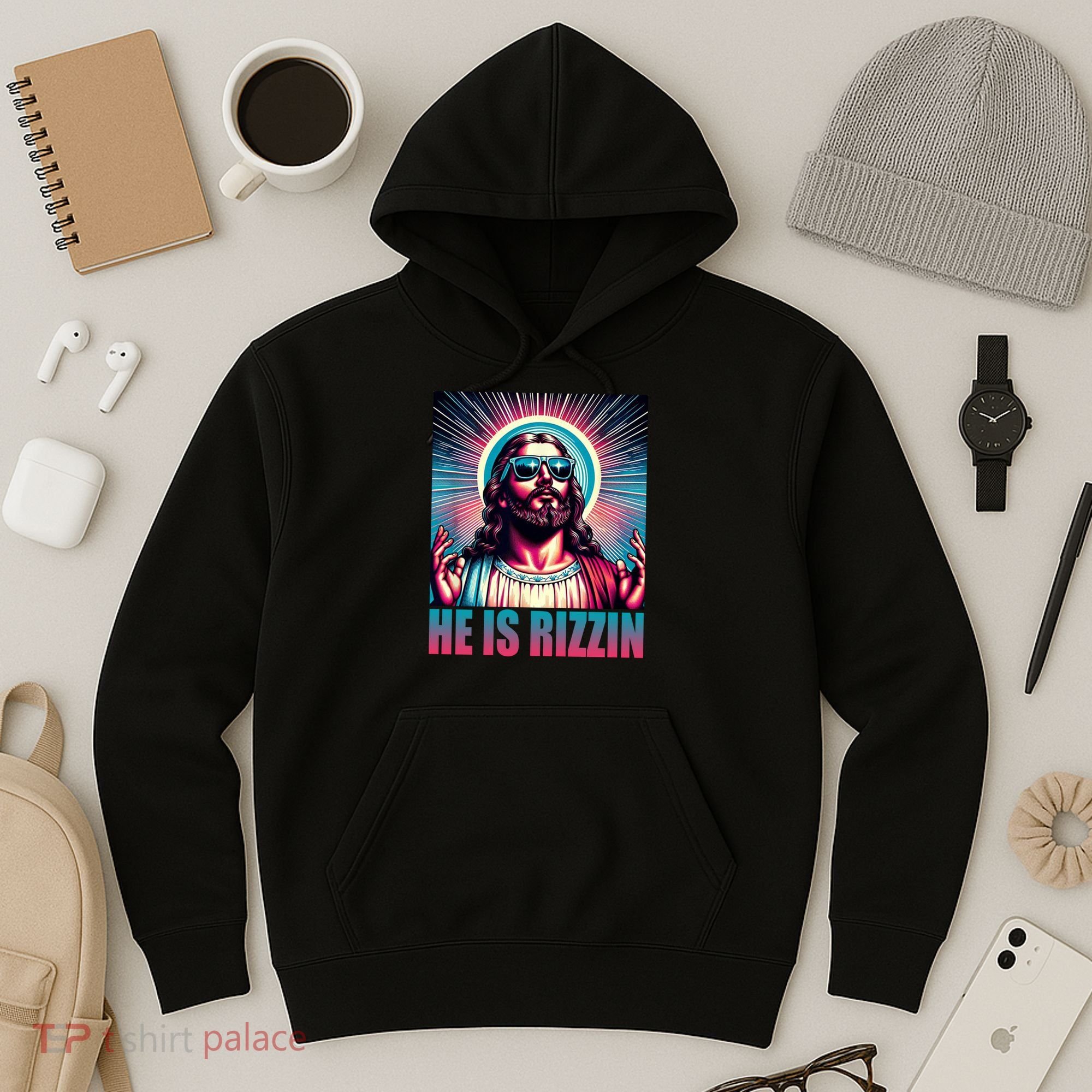 He Is Rizzin Jesus Christ Hoodie