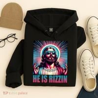 He Is Rizzin Jesus Christ Hoodie thumb 4