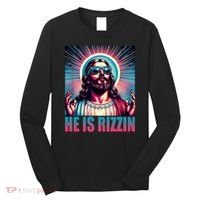 He Is Rizzin Jesus Christ Long Sleeve Shirt thumb 0