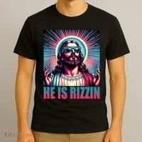 He Is Rizzin Jesus Christ T-Shirt thumb 3