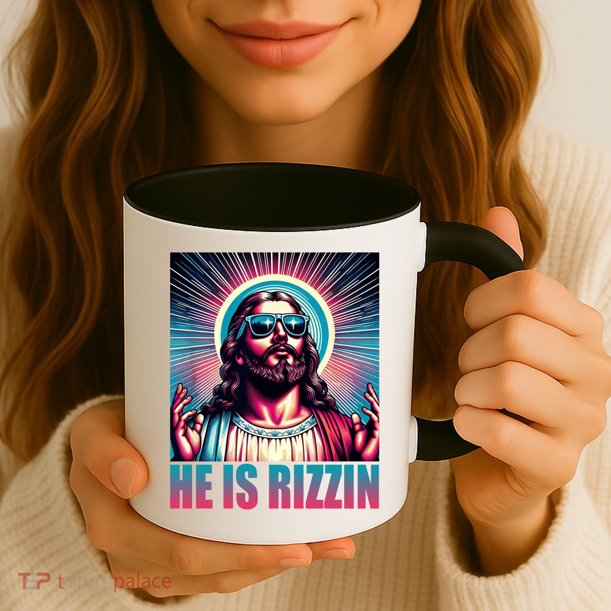 He Is Rizzin Jesus Christ Coffee Mug
