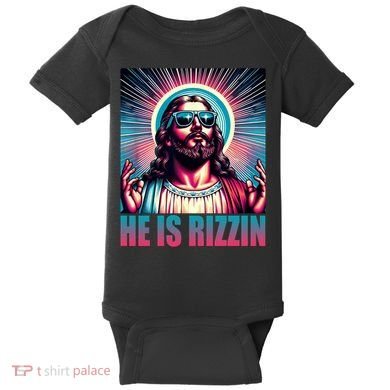 He Is Rizzin Jesus Christ Baby Bodysuit