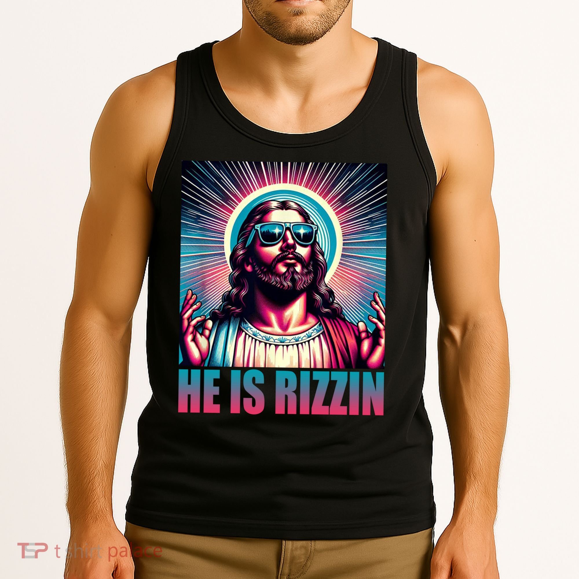 He Is Rizzin Jesus Christ Tank Top