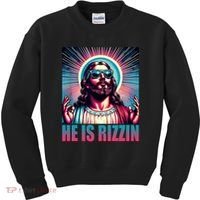 He Is Rizzin Jesus Christ Kids Sweatshirt thumb 0
