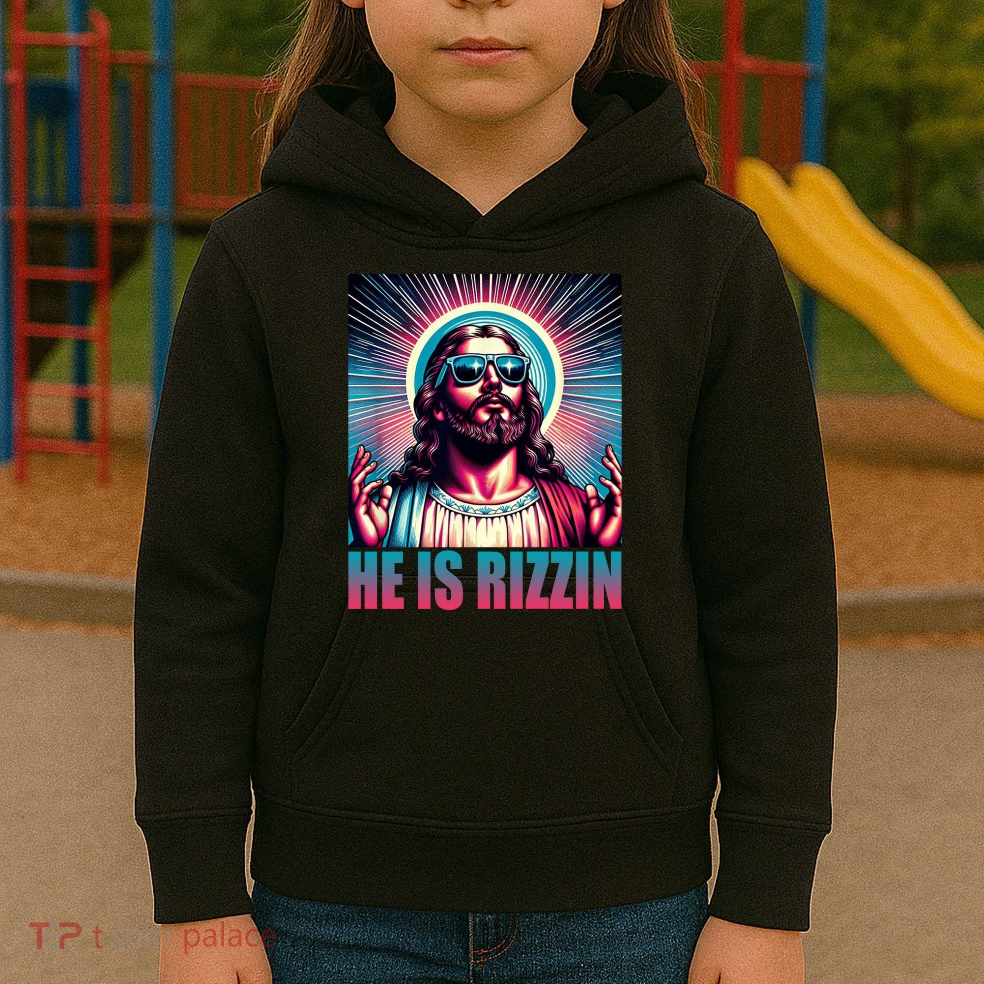 He Is Rizzin Jesus Christ Kids Hoodie