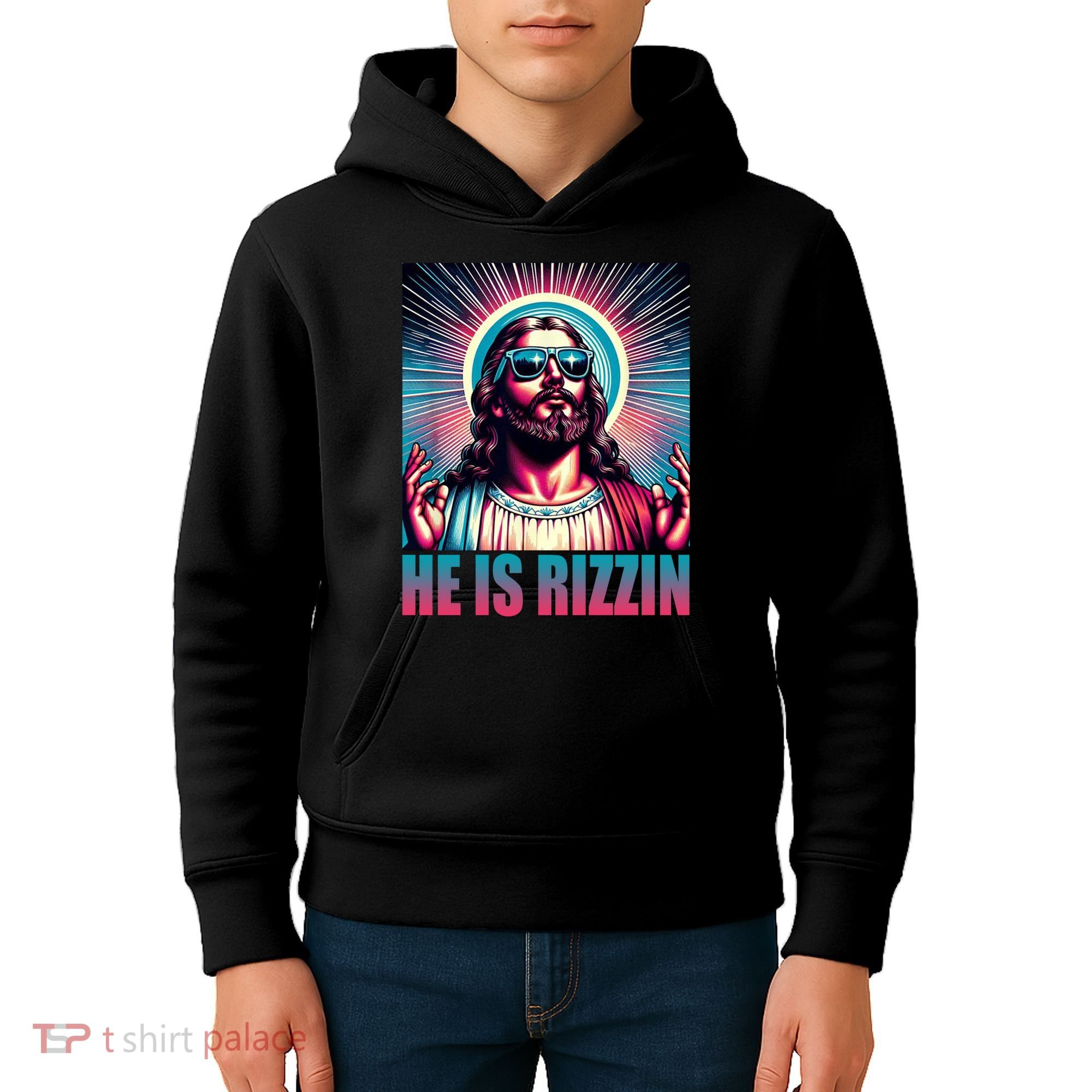 He Is Rizzin Jesus Christ Kids Hoodie
