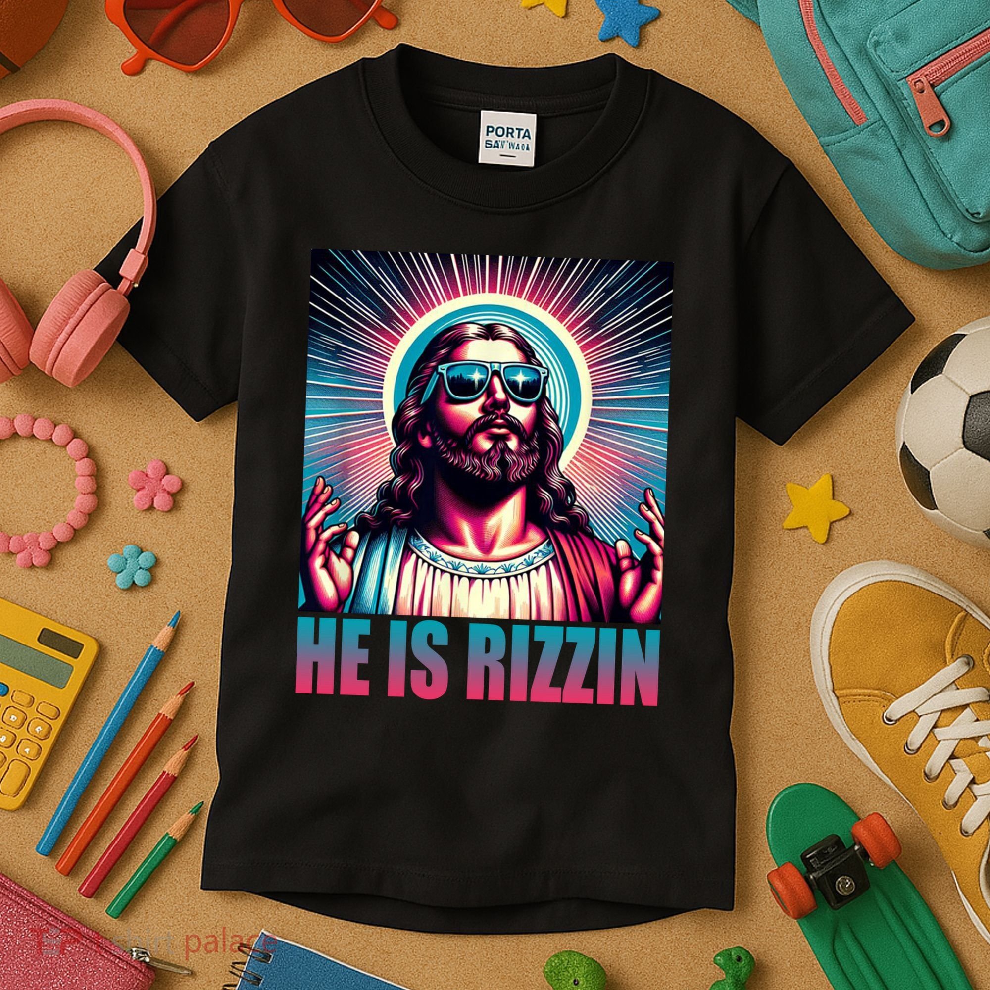 He Is Rizzin Jesus Christ Kids T-Shirt