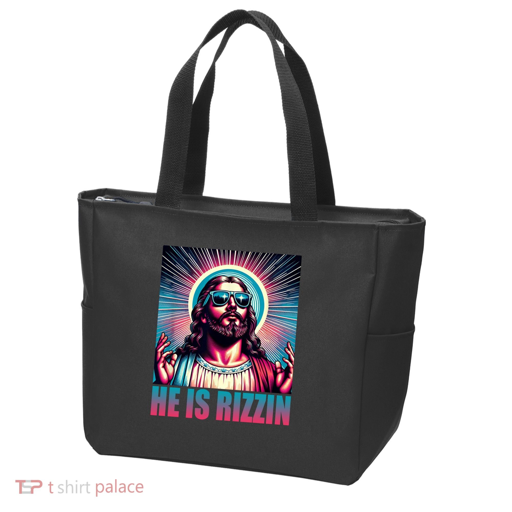 He Is Rizzin Jesus Christ Tote Bag