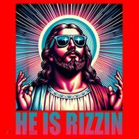 He Is Rizzin Jesus Christ Santa Hat thumb 1