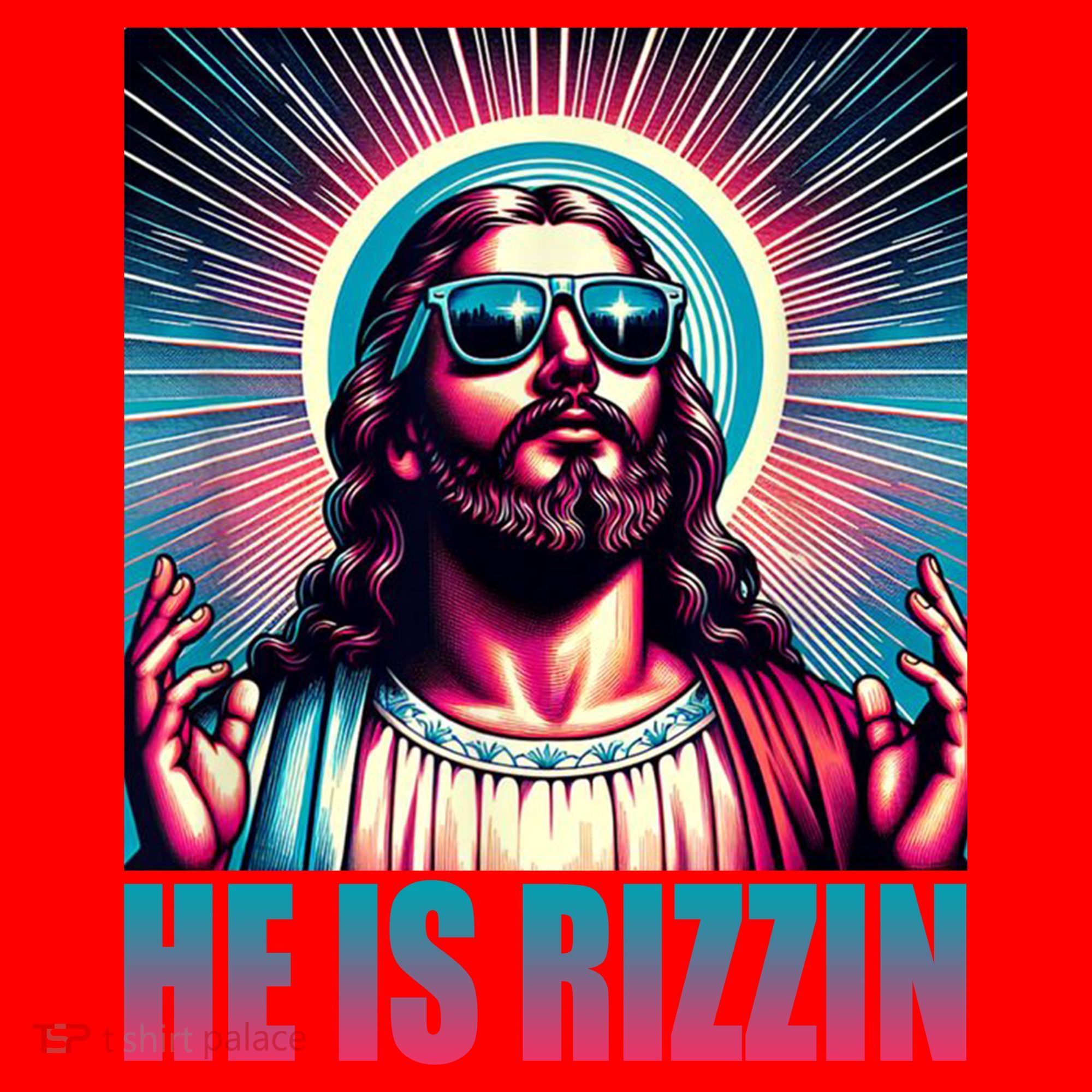 He Is Rizzin Jesus Christ Santa Hat