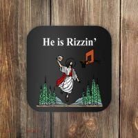 He Is Rizzin Funny Jesus Playing Basketball Meme Coaster thumb 0