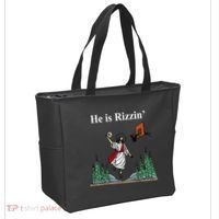 He Is Rizzin Funny Jesus Playing Basketball Meme Tote Bag thumb 2