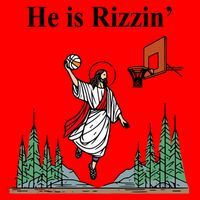 He Is Rizzin Funny Jesus Playing Basketball Meme Santa Hat thumb 1