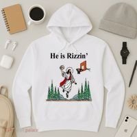 He Is Rizzin Funny Jesus Playing Basketball Meme Hoodie thumb 3