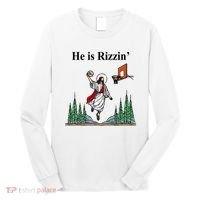 He Is Rizzin Funny Jesus Playing Basketball Meme Long Sleeve Shirt thumb 0