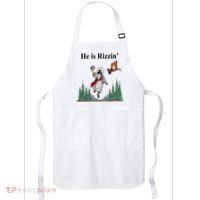 He Is Rizzin Funny Jesus Playing Basketball Meme Apron thumb 0