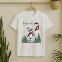 He Is Rizzin Funny Jesus Playing Basketball Meme T-Shirt thumb 2