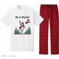 He Is Rizzin Funny Jesus Playing Basketball Meme Pajama Set thumb 0